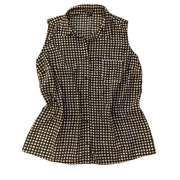 George Tops - Black & white checked sleeveless top